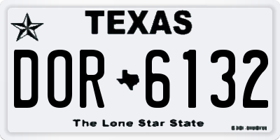 TX license plate DOR6132
