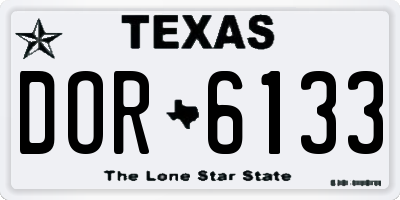 TX license plate DOR6133