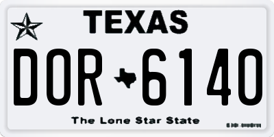 TX license plate DOR6140
