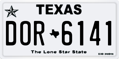 TX license plate DOR6141