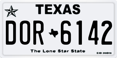TX license plate DOR6142