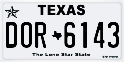 TX license plate DOR6143
