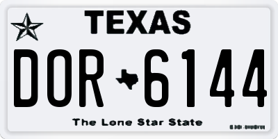 TX license plate DOR6144
