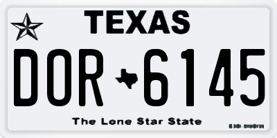 TX license plate DOR6145