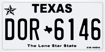 TX license plate DOR6146