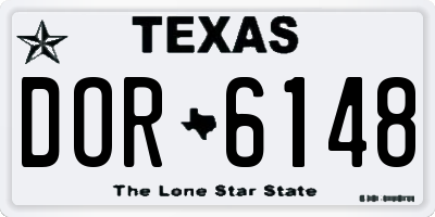 TX license plate DOR6148