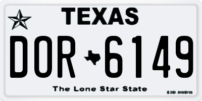 TX license plate DOR6149