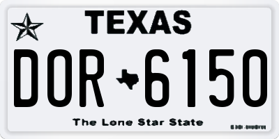 TX license plate DOR6150