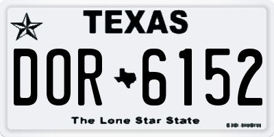 TX license plate DOR6152