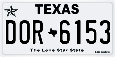 TX license plate DOR6153