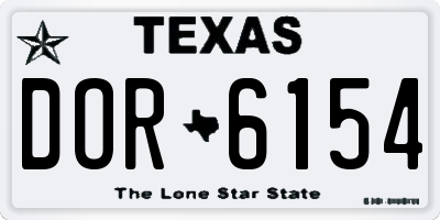 TX license plate DOR6154