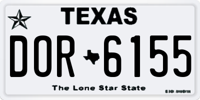 TX license plate DOR6155