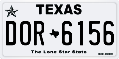 TX license plate DOR6156