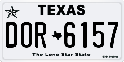 TX license plate DOR6157