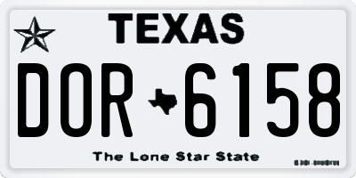 TX license plate DOR6158