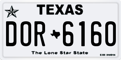 TX license plate DOR6160