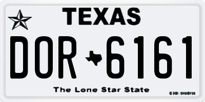 TX license plate DOR6161