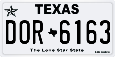 TX license plate DOR6163