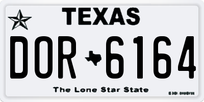 TX license plate DOR6164