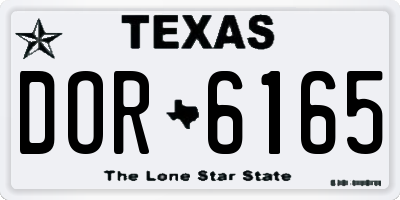 TX license plate DOR6165