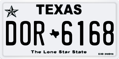 TX license plate DOR6168