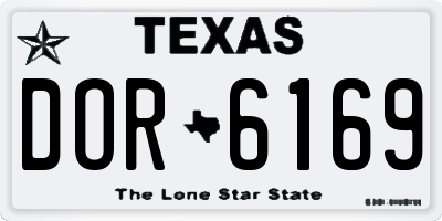 TX license plate DOR6169