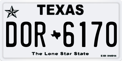 TX license plate DOR6170