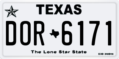TX license plate DOR6171
