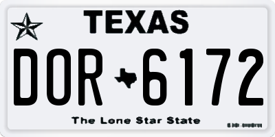 TX license plate DOR6172