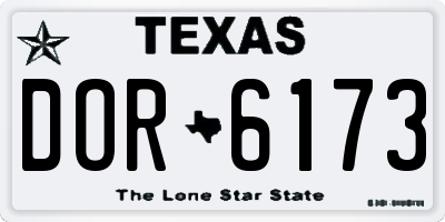 TX license plate DOR6173