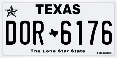TX license plate DOR6176