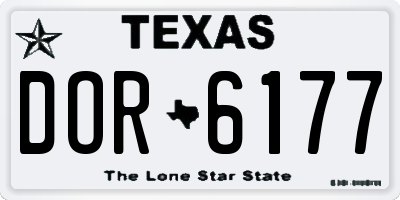 TX license plate DOR6177