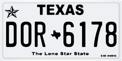 TX license plate DOR6178
