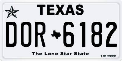 TX license plate DOR6182