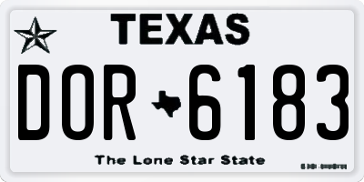 TX license plate DOR6183