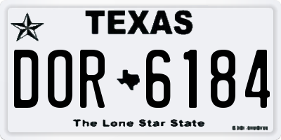 TX license plate DOR6184