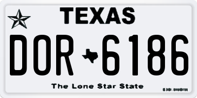 TX license plate DOR6186