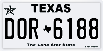 TX license plate DOR6188