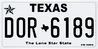 TX license plate DOR6189