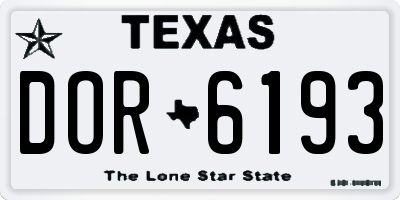 TX license plate DOR6193