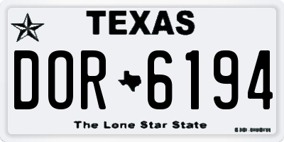 TX license plate DOR6194