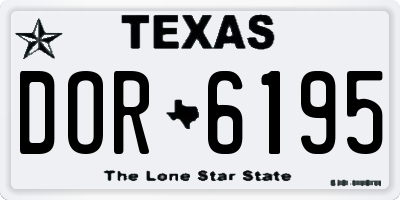 TX license plate DOR6195