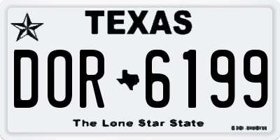 TX license plate DOR6199