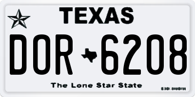 TX license plate DOR6208