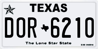 TX license plate DOR6210