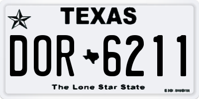 TX license plate DOR6211