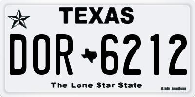 TX license plate DOR6212