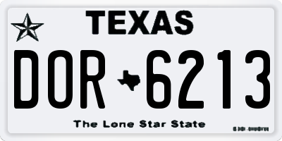 TX license plate DOR6213