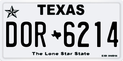 TX license plate DOR6214