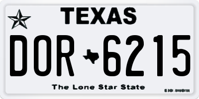 TX license plate DOR6215
